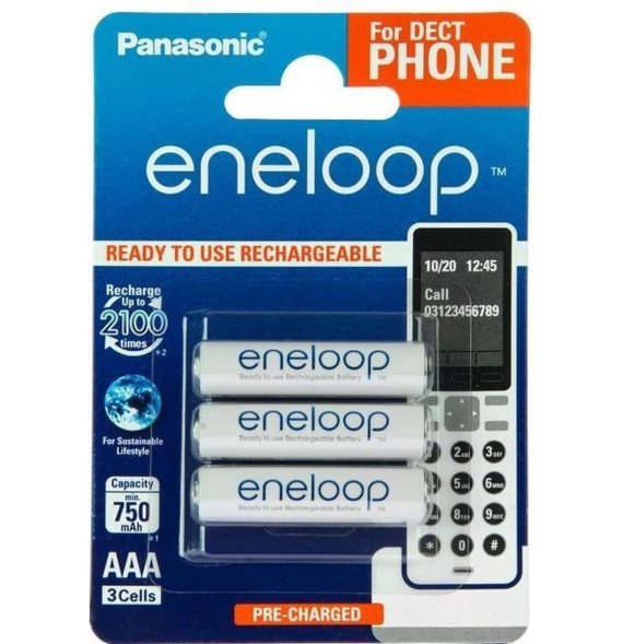 1x3 Panasonic Eneloop Micro AAA 750 mAh