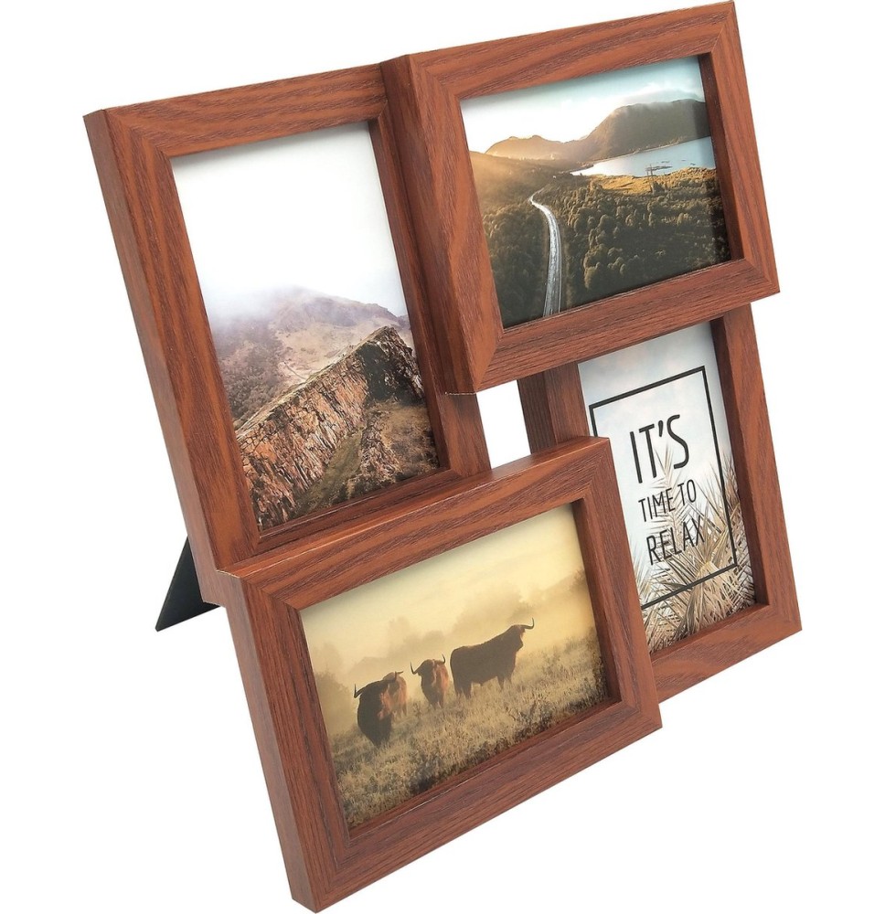 Stijlvolle houten fotolijst met warme uitstraling – perfect voor elk interieur.