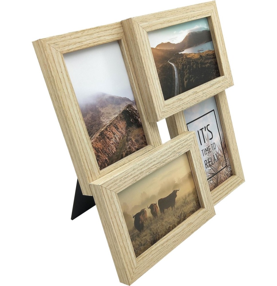 Stijlvolle houten fotolijst met warme uitstraling – perfect voor elk interieur.